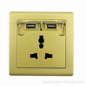 High-quality New Design USB Wall Outlet Socket, Auto-adjustable Charging Wattage